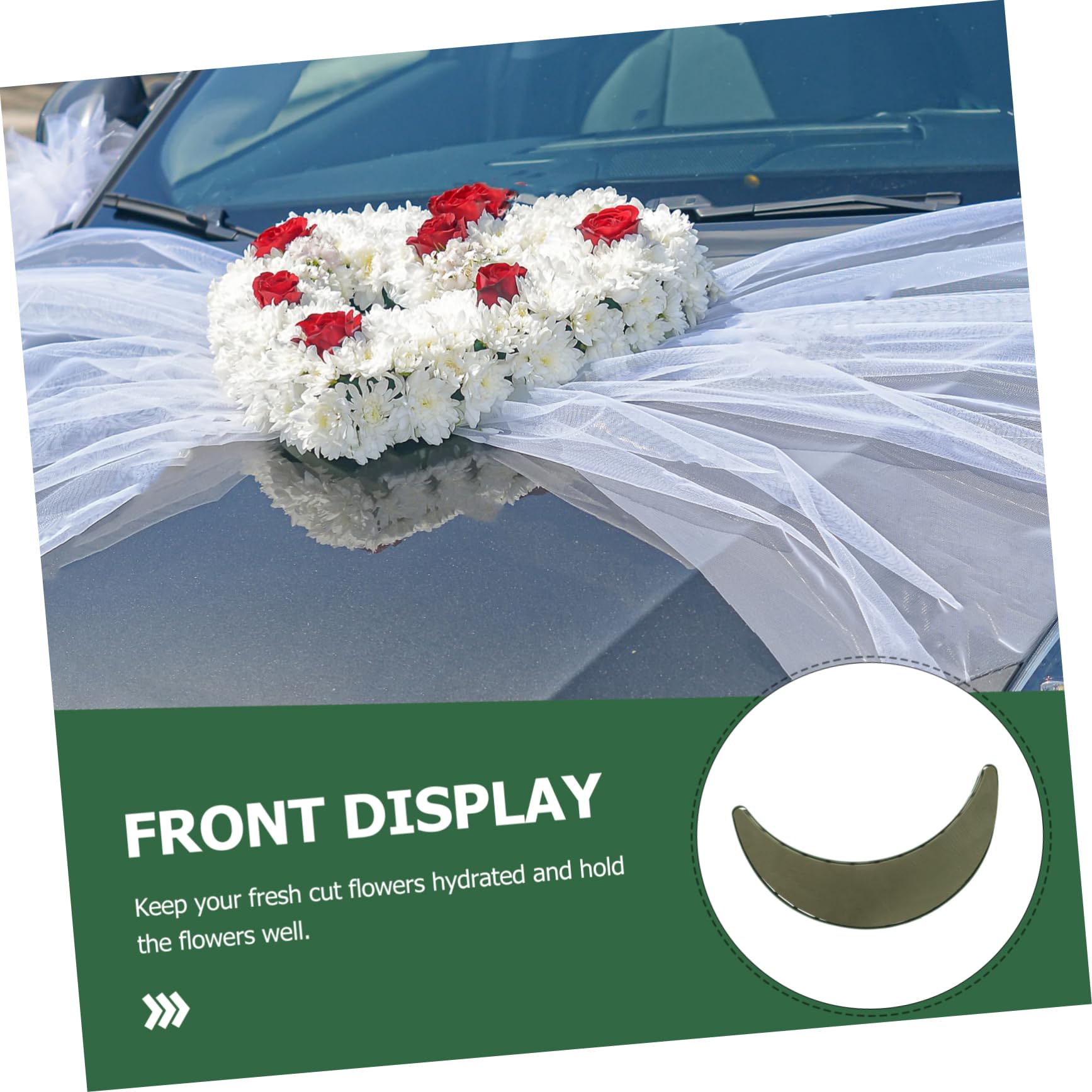 HOMSFOU Suction Cup Flower Mud Tray Floral Arranging Foam Wedding Car Decor Flower Mud Blocks