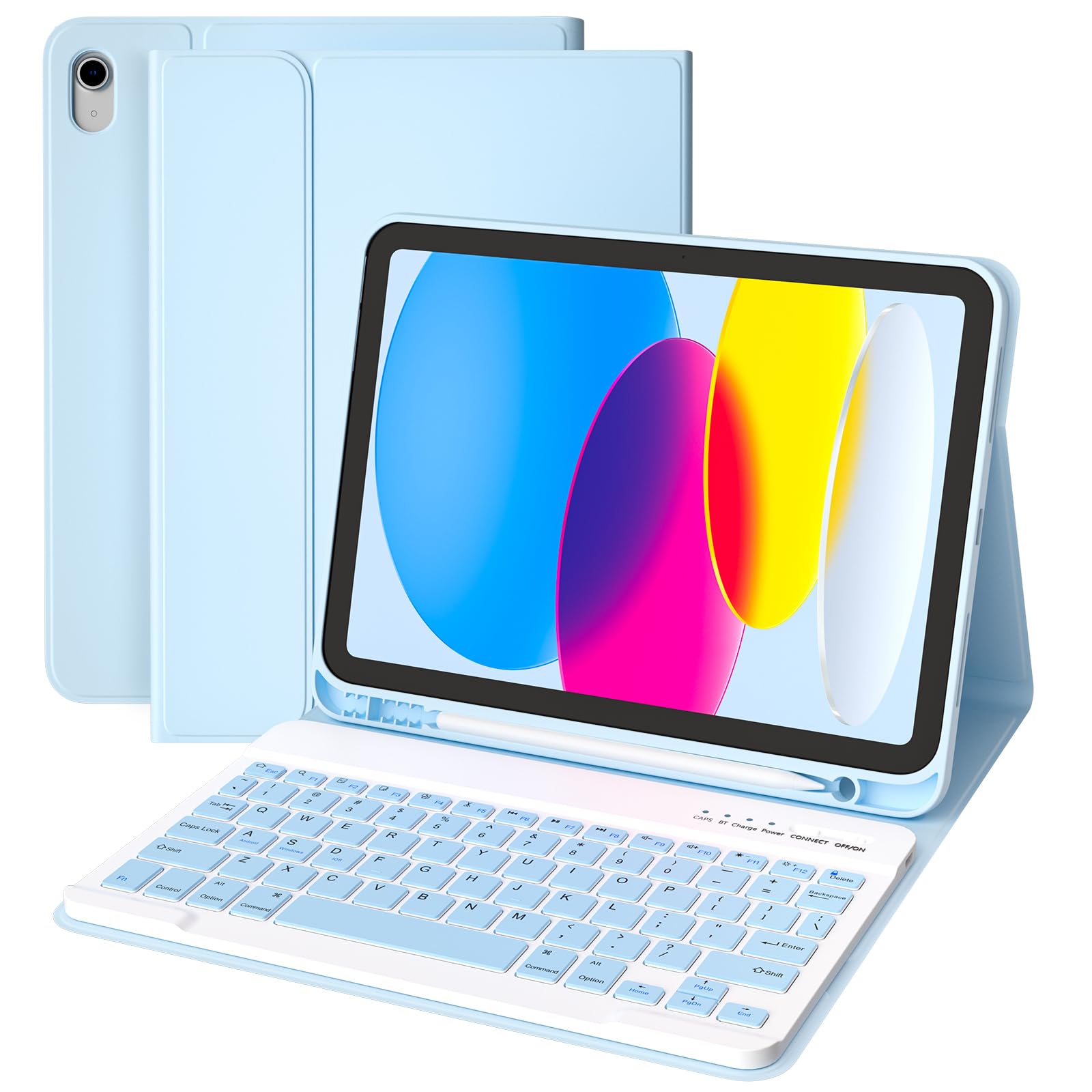 TQQ Funda de teclado para iPad A16 de 11ª generación 2025 y 10ª generación 2022 (11/11 pulgadas), funda de teclado Bluetooth desmontable con soporte para lápices para iPad 11/10 Gen, diseño del Reino Global Recycled Standard Global Recycled Standard Global Recycled Standard