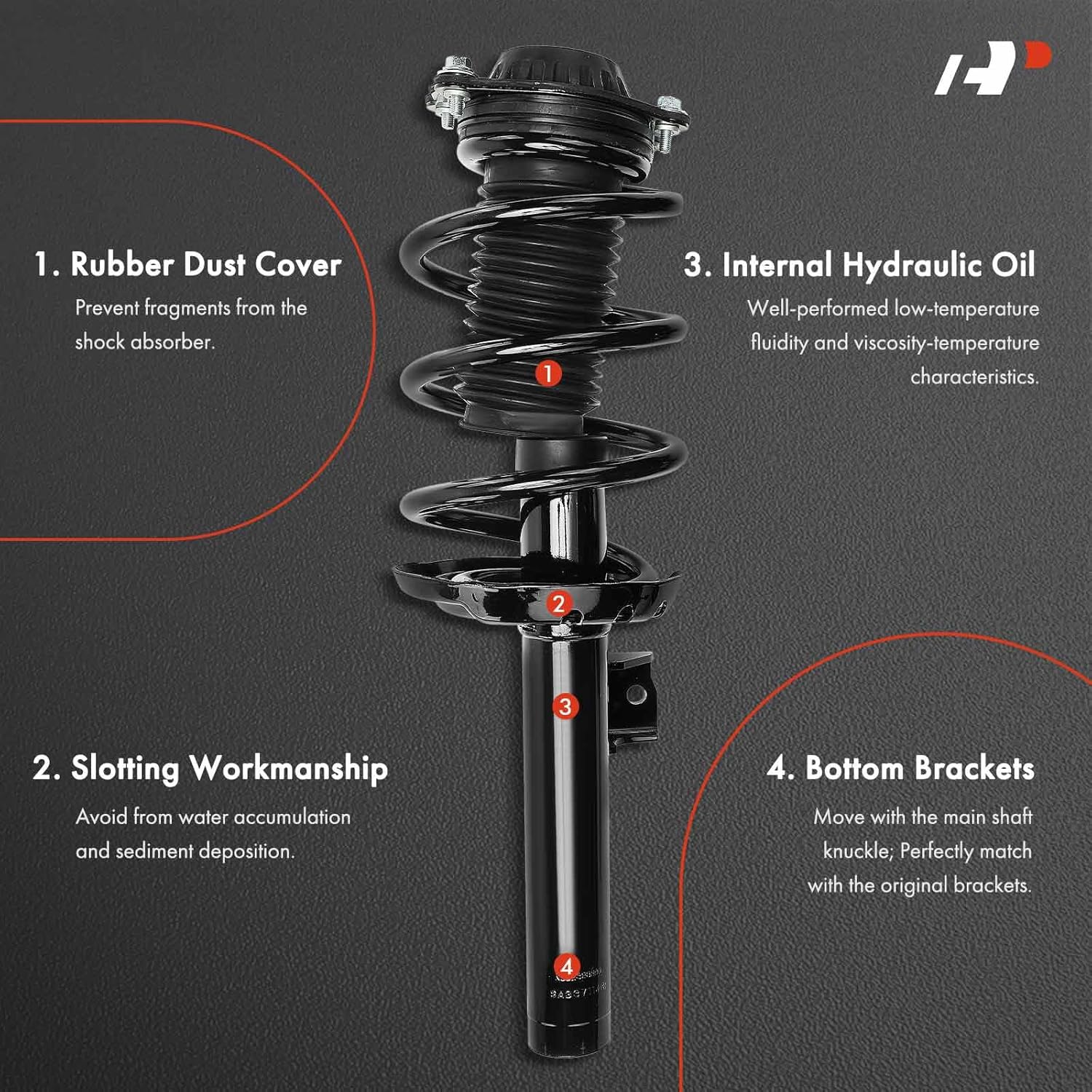 A-Premium Front Pair (2) Complete Strut & Coil Spring Assembly Compatible with Buick Envision 2016 2017 2018 2019 2020, Driver and Passenger Side, Replace# 18-920821, 18-920822