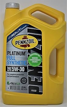 Pennzoil 550038221 Platinum 5W-30 Full Synthetic Motor Oil API GF