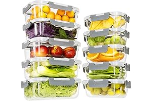 FLROLVE Glass Food Storage Containers, Premium 20-Piece Set