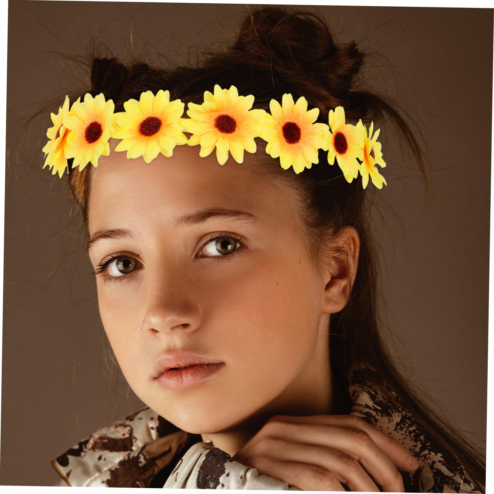 Housoutil 20 Piezas Girasol Cuerda Para El Cabello Guirnalda De Flores Tiara Lazos Para El Cabello Banda Para La Cabeza Bandas Para El Cabello Trajes De Niña Decoración Del Cabello Diadema