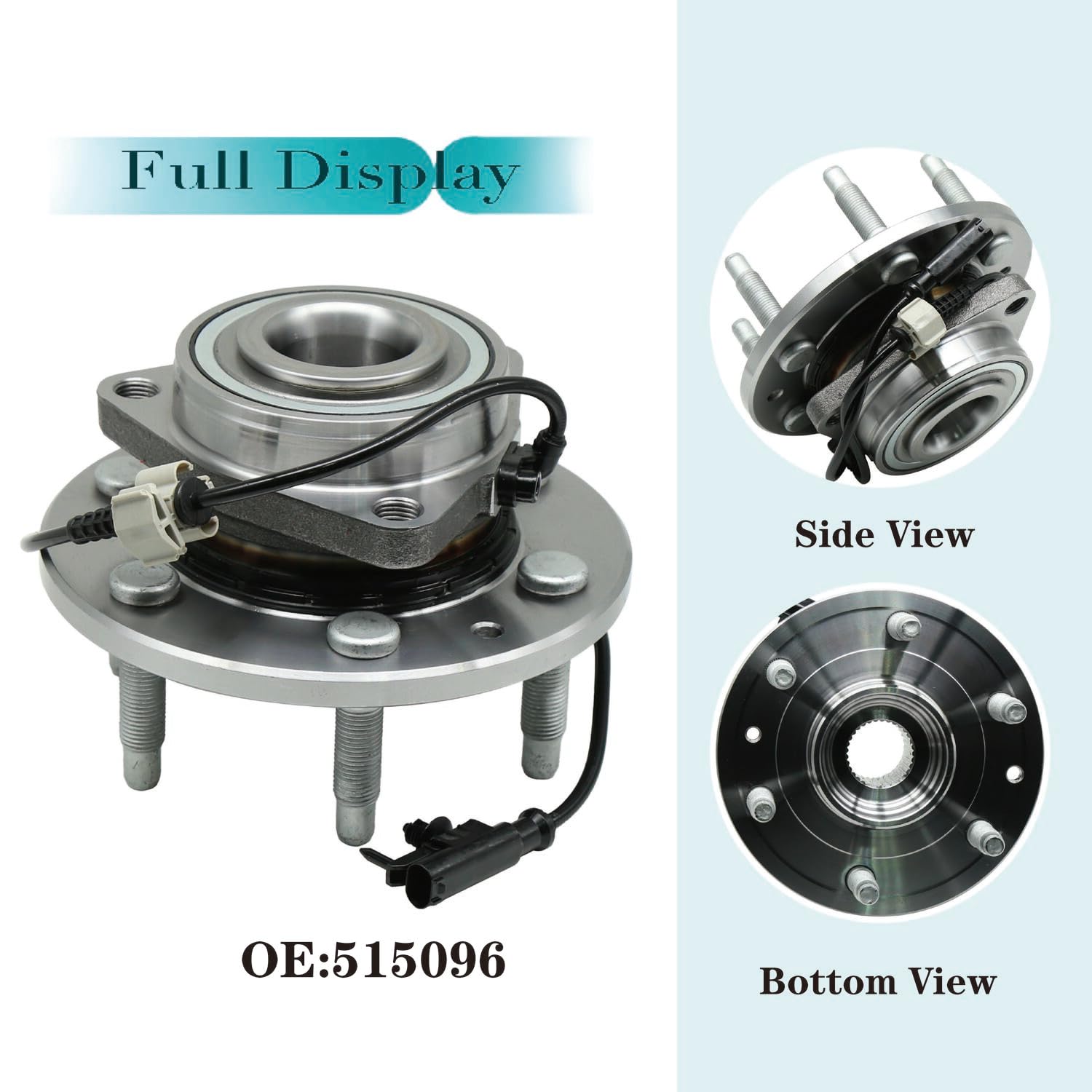 515096 Front Wheel Hub and Bearing Assembly for Chevy Tahoe Silverado 1500 Avalanche Suburban, CAC Escalade, GMC Yukon Sierra, 4WD, 2007-2014