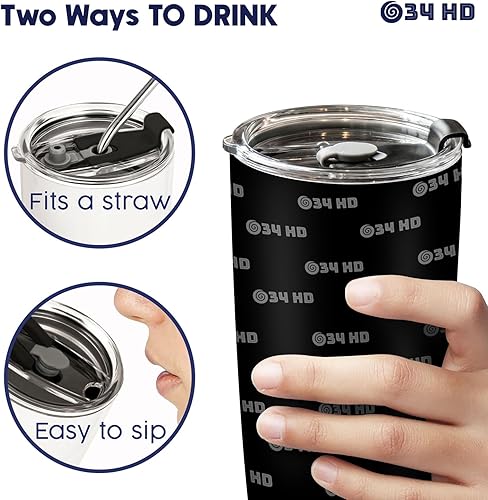 Miniatura 5 de 34HD Vaso de 20 onzas con tapa, taza de café de acero inoxidable, taza de viaje aislada al vacío, 14
