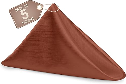Ultimate Textile -5 docenas - Reversible Shantung Satin - Majestic - Servilletas de tela Majestic de 17 x 17 pulgadas, naranja quemado