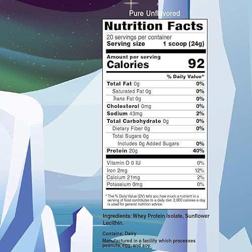 Miniatura 2 de Inspire Pure - Polvo aislado de proteína de suero de leche sin sabor de 0.71 oz (20 porciones)