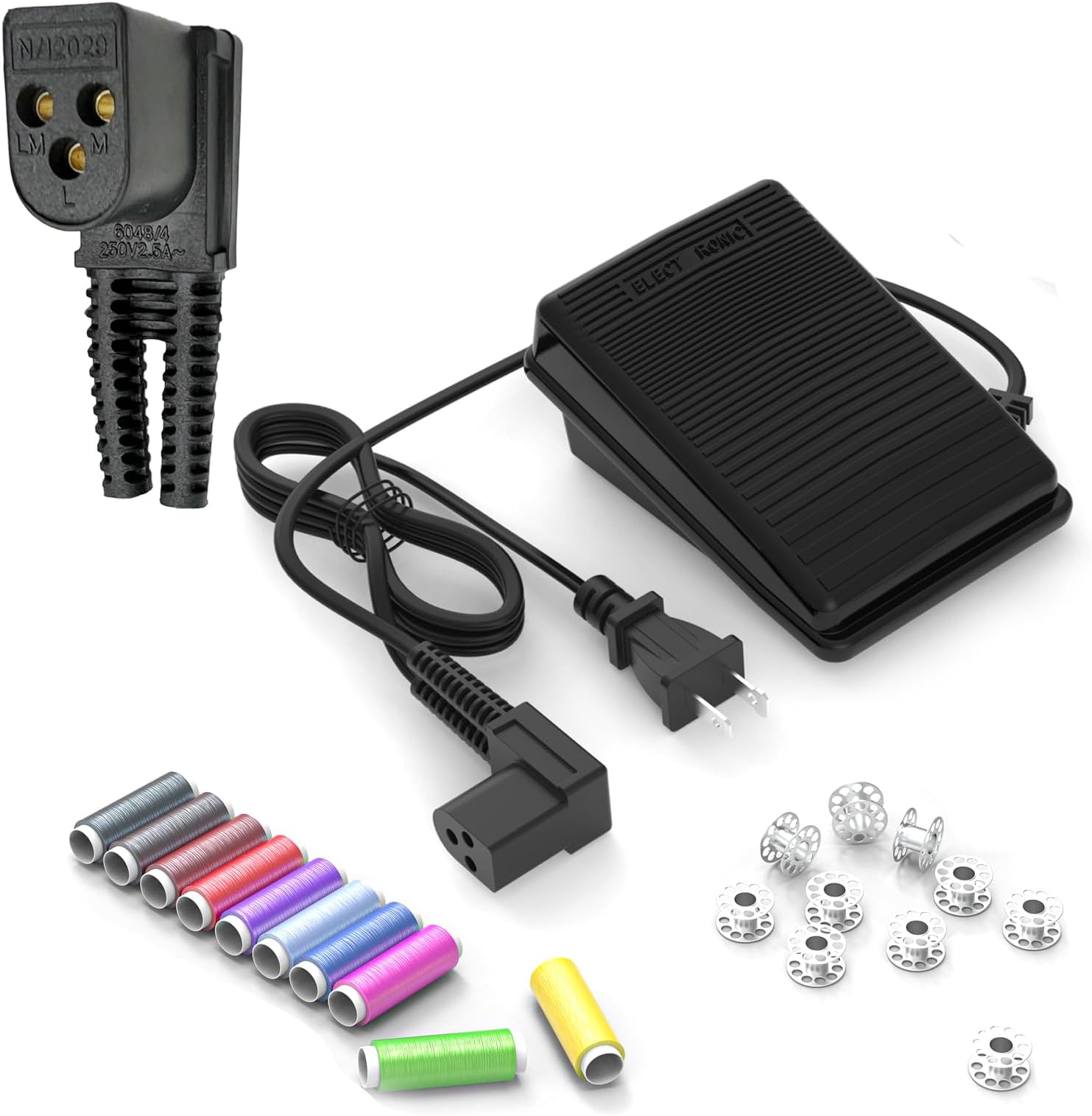Sewing Machine Pedal and Power Cord for Singer, Compatible with Singer #979314-031 2517C 4525C 4530C 5050C 5825C 5830C 621B 6212C 6215C HD110C 362095-001 4830C 4832C 4538C 1022 533 534 CG-590C 57825C