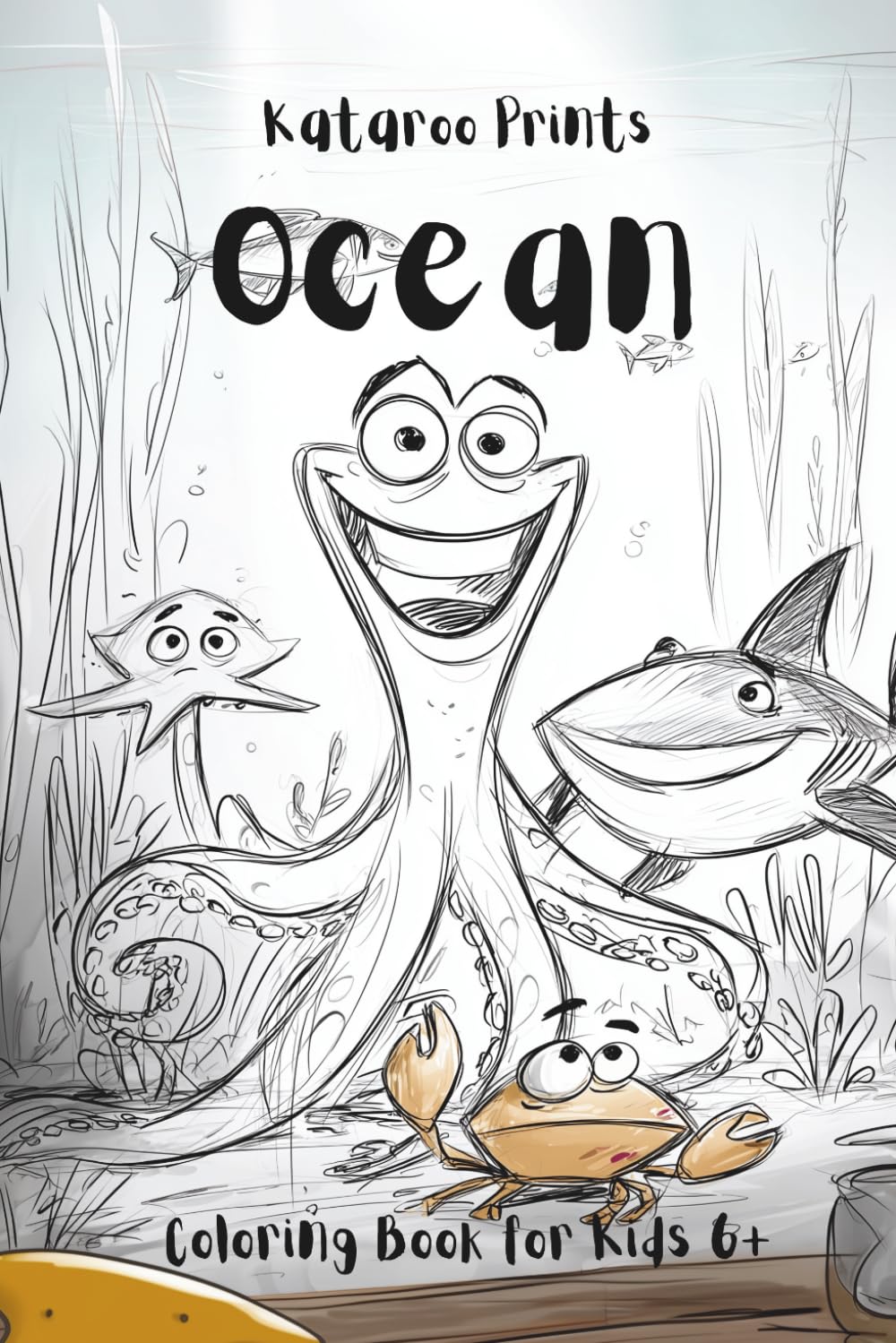 Ocean: Coloring book for kids 6+ (Rhyme & Roam)