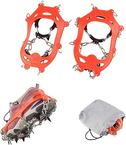 Miniatura 8 de Crampones de 11 picos para niños, botas de senderismo, tacos de hielo, 11 dientes, antideslizantes, para senderismo, escalada, caminar, niños