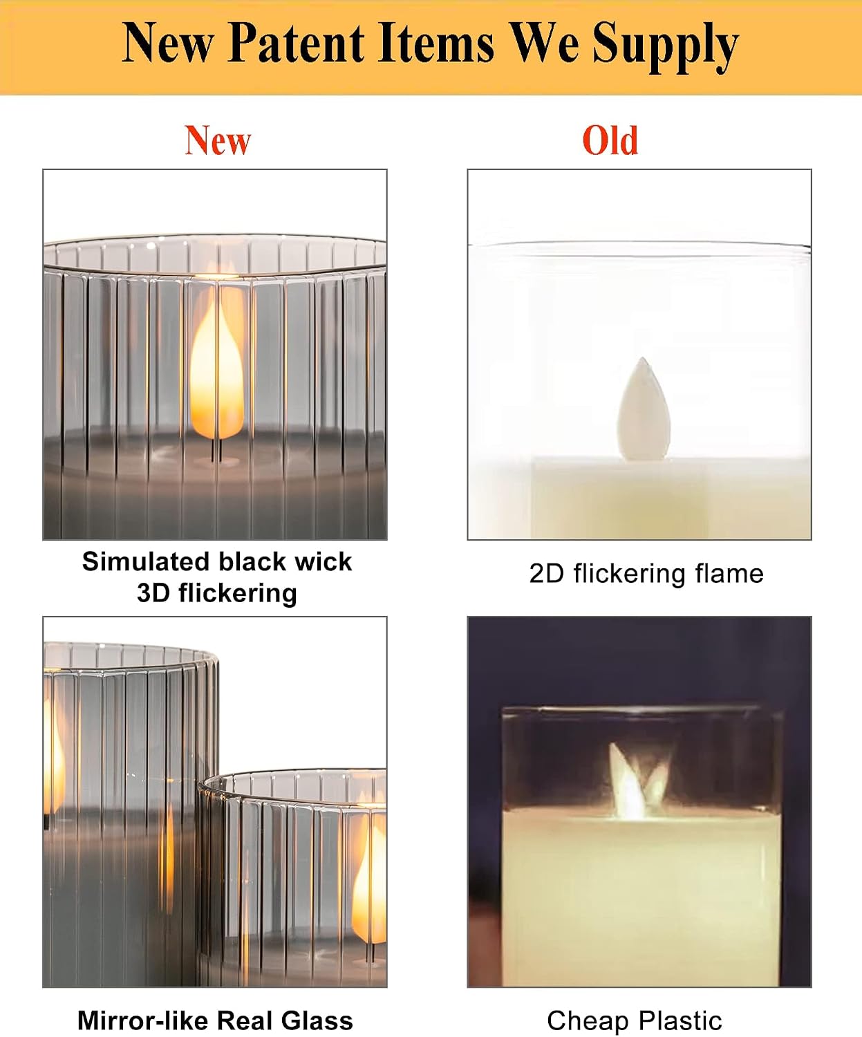 Gray Flickering Flameless Candles with Remote and Timer for Home Decor thumbnail