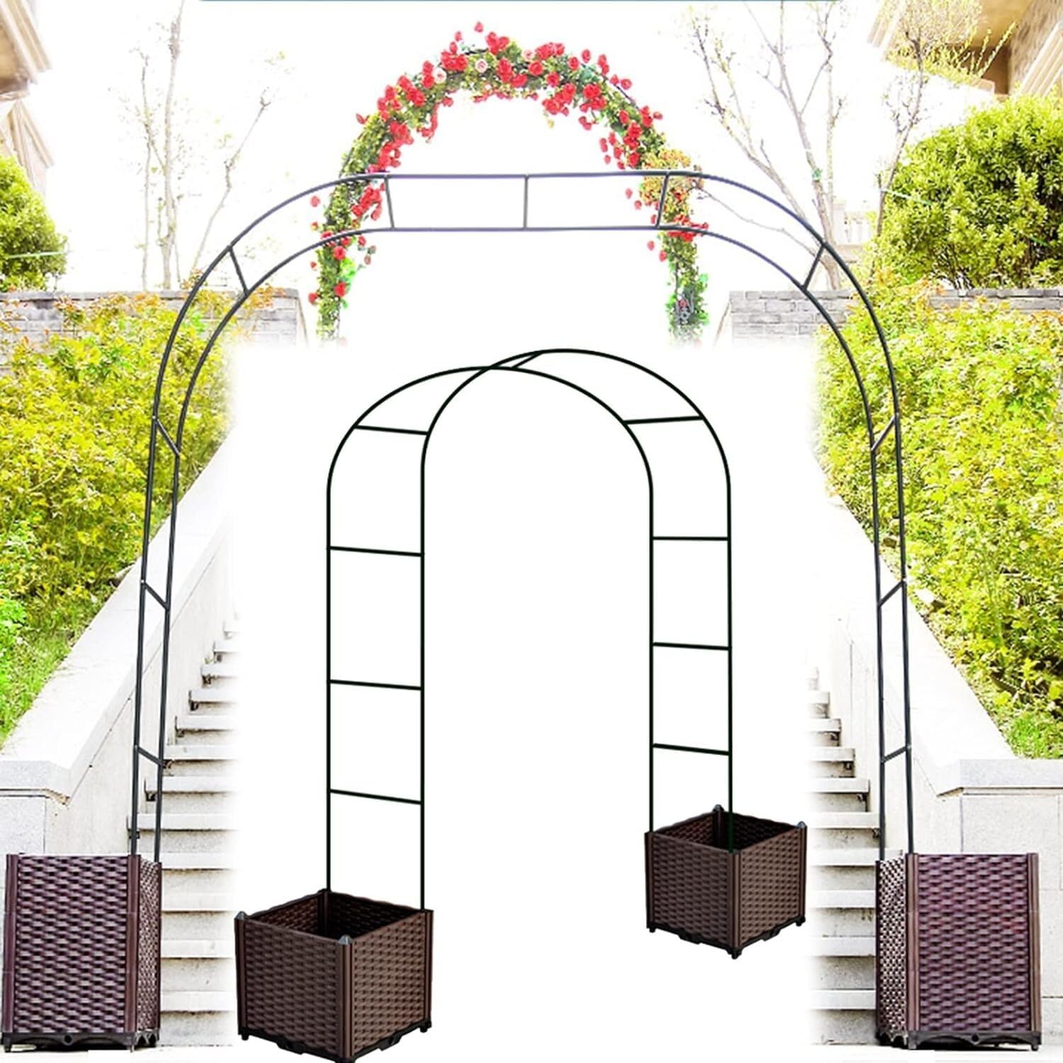 Pergola arche à roses de jardin pour vos décors de fête de mariage en plein air