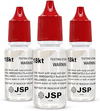 Waytest 18K Gold Testing Solution Purity Determiner Jewelry Scrap Precious Metal 3 Bottles