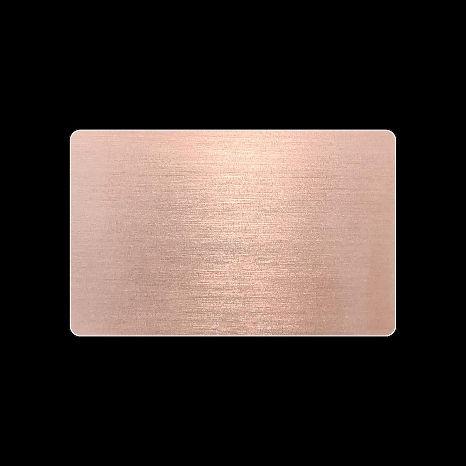 5-Pack Metal Business Cards - Stainless Steel Brushed Rose Gold (Silver Beveled Edges), Laser Engraves Silver, 215 Chip, NFC Enabled