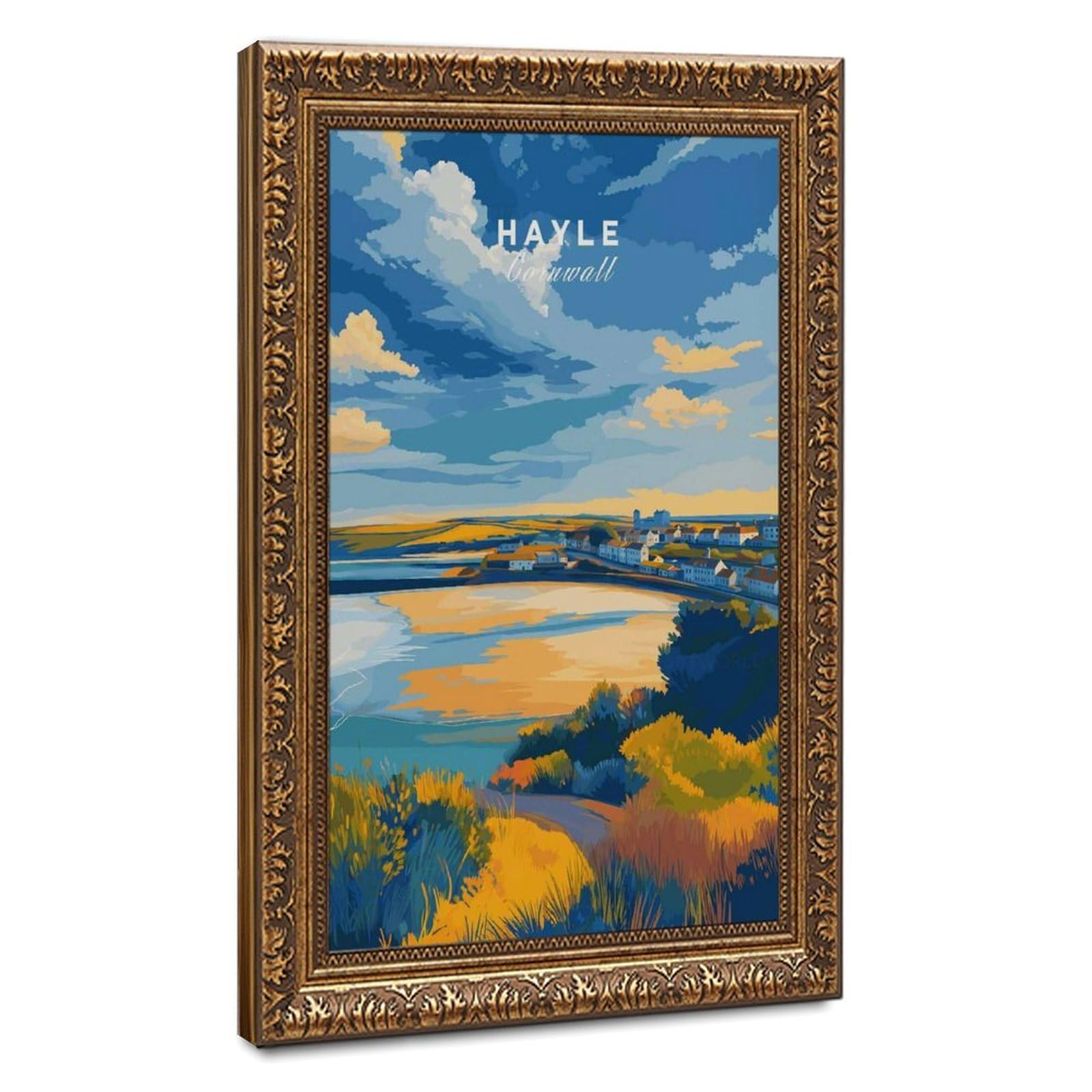 Bareronor Hayle Cornwall Coastal Canvas Poster Bedroom Decor Landscape Office Room Decor Gift 24" L X 36" W