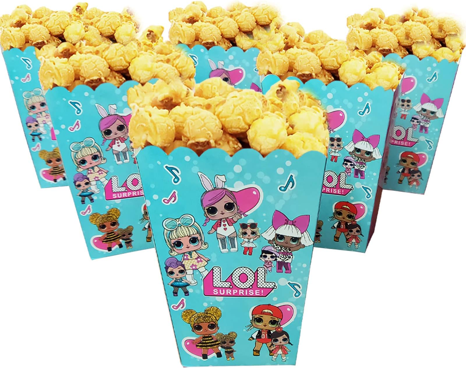 Dawei 12PC L.O.L Party Popcorn Boxes,Candy Container for Birthday Theater Themed for Kids L.O.L Themed Party