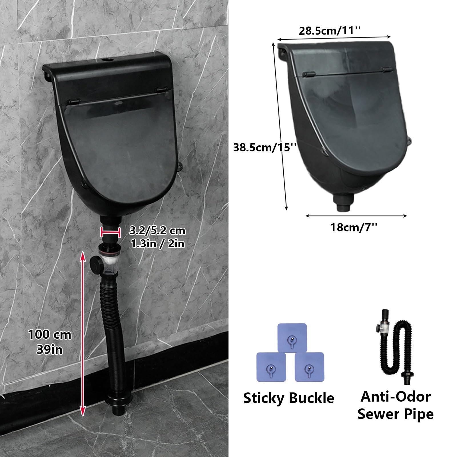 Amazon.co.jp: 男性用トイレ小便器 男性用水なし小便器（蓋付き） 仮説