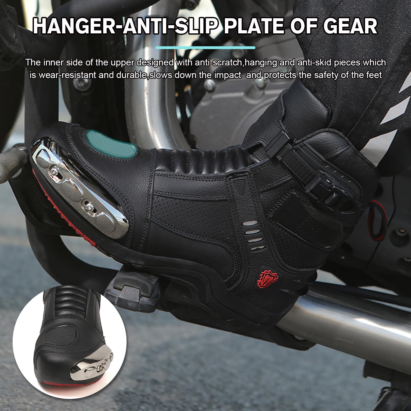 Botas Moto Hombre Zapatos De Motocicleta para Hombres,Zapatillas De Moto Hombre Antideslizantes,Transpirables Botas De Motorista Casuales De Calle