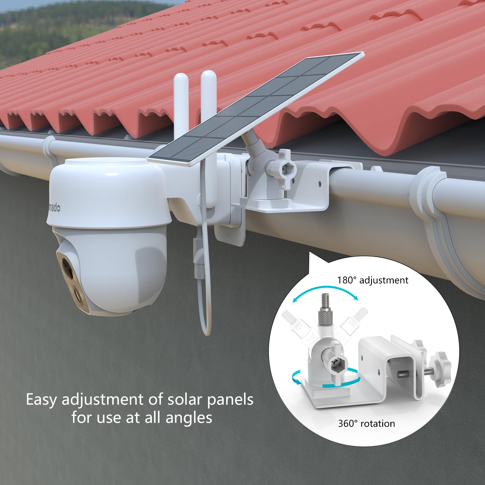 TIUIHU Gutter Mount for Cinnado Solar Security Camera Outdoor Wireless 2K CCTV Camera (Cinnado B6) - Image 4