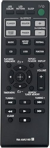 RM-AMU163 Reemplazo remoto para Sony Home Audio Librería Receptor AV LBT-GPX77 LBT-GPX55 MHC-GPX88 MHC-GPX77 MHC-GPX55 MHC-GPX33 Shake-7 HCD-SHAKE5