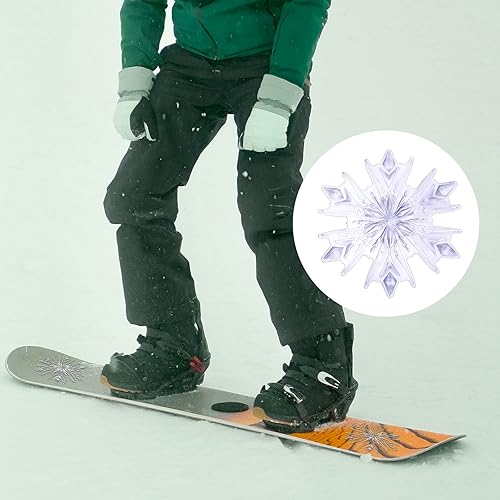 Miniatura 6 de Almohadilla de snowboard para pisadas, almohadilla de agarre de snowboard transparente 3D con diseño de copo de nieve para snowboard