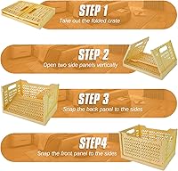 Vista 3 de Domiella Paquete de 2 cajas para almacenamiento, cajas de almacenamiento apilables de plástico, plegables para oficina, hogar, cocina, dormitorio