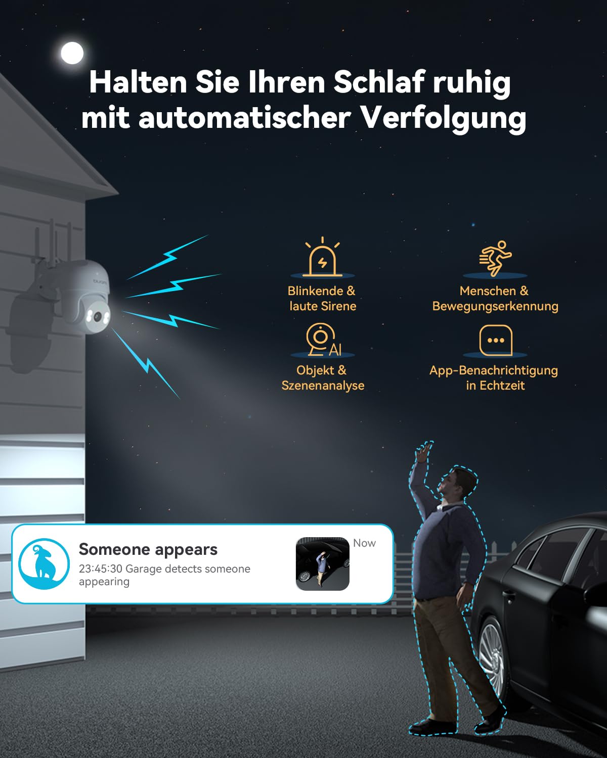 blurams 2K 3MP Überwachungskamera Aussen WLAN - Kamera Überwachung Outdoor mit 5GHz & 2.4GHz WiFi, 360 Grad, Kabelgebunden, Nachtsicht, IP66 Wetterfest