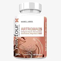 ARTROMAIS NewFour 60 Cápsulas - Glucosamina 550mg + Condroitina 400mg + Colágeno Tipo 2 + MSM + Magnésio - Suplemento Para Articulações Artrite Artrose - Smart Nutrition