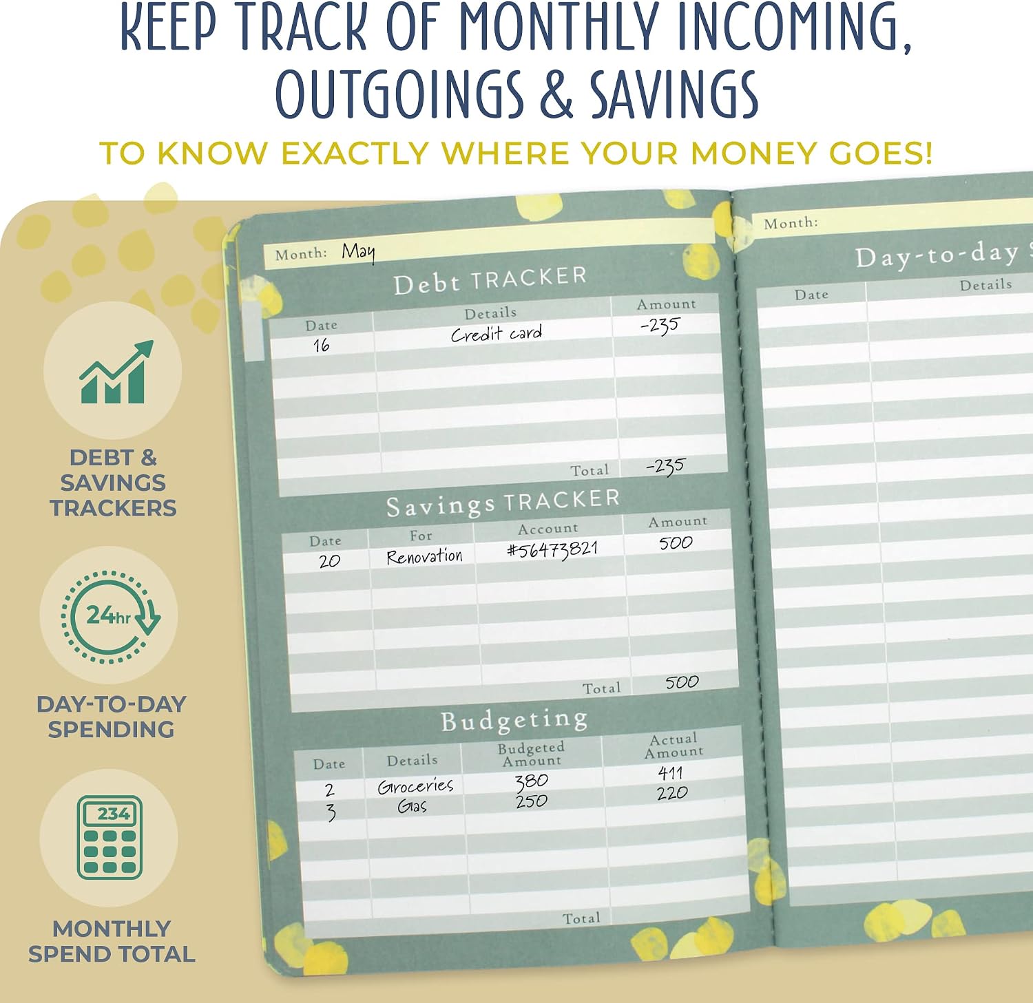 Boxclever Press Lightweight Budget Book. Easy to Use Undated Monthly Budget Planner with Bill Trackers & More. Budget Planner and Monthly Bill Organizer for Personal Finances - 8.27 x 5.5’’