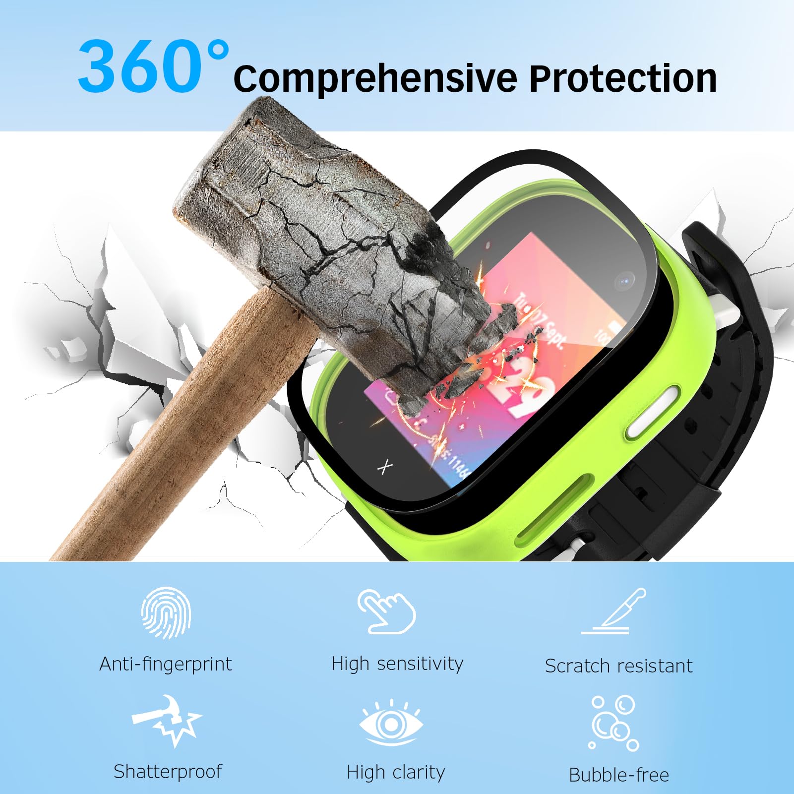 GlasFlength 3 sztuki do Xplora X6 Play Schutzhülle z Displayschutz, twardy PC 360° Rundum Kratzfest Stoßfest Gehäuse Ultradünne Schutz Case Cover dla Xplora X6 Play Kinder Mädchen Jungen