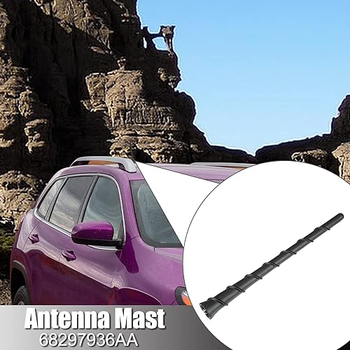 Miniatura 2 de X AUTOHAUX Señal de radio AM FM para automóvil, mástil de antena de 8 pulgadas para Jeep Cherokee 2014-2022 para Fiat 500 2016-2017 para Dodge