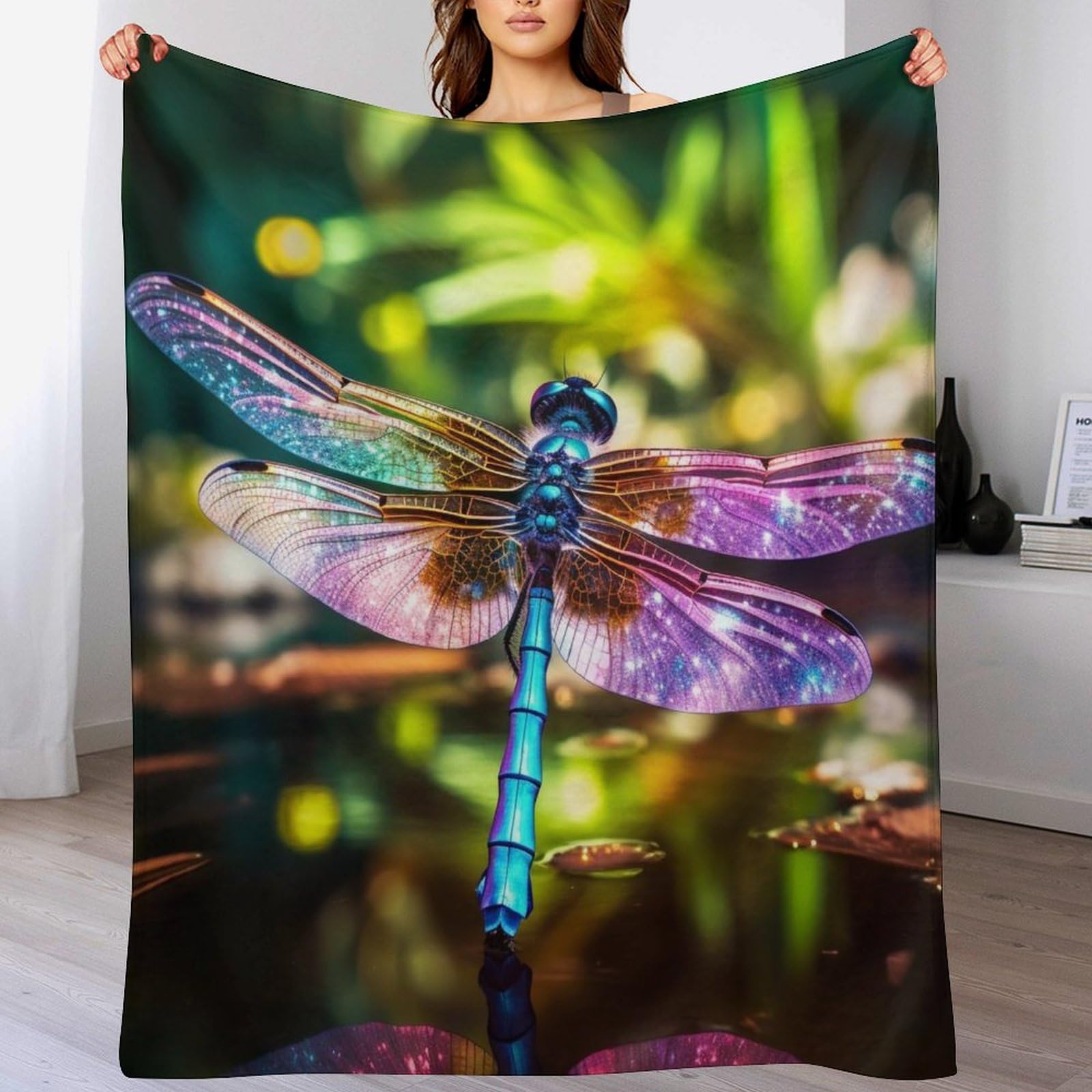 Couverture dragonfly flannel toutes saisons plaid lit et canape doux