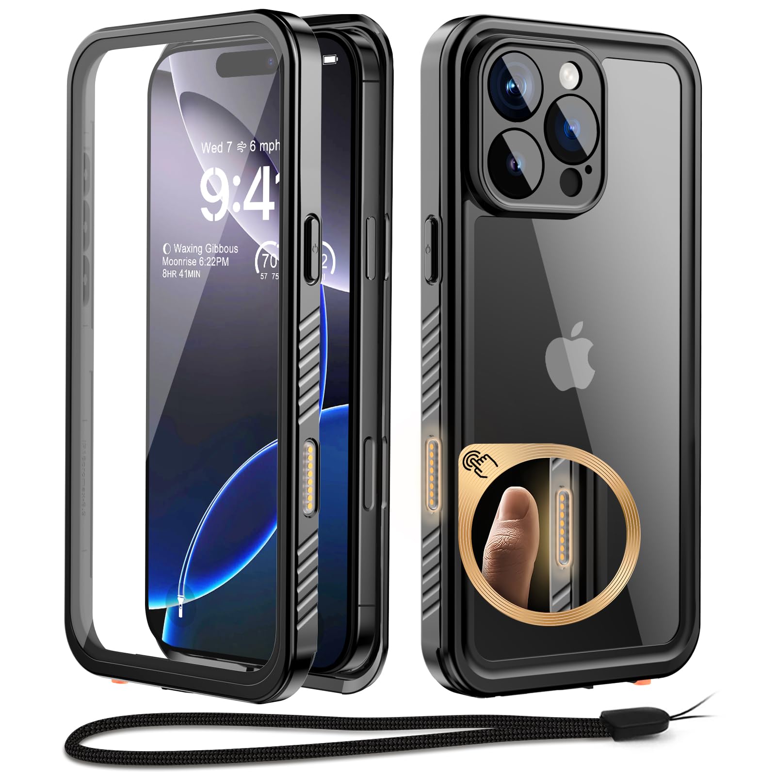Beeasy for iPhone 16 Pro Case Waterproof, Shockproof, Dustproof, Built-in Screen Protector, 360 Degree Full Body Protection