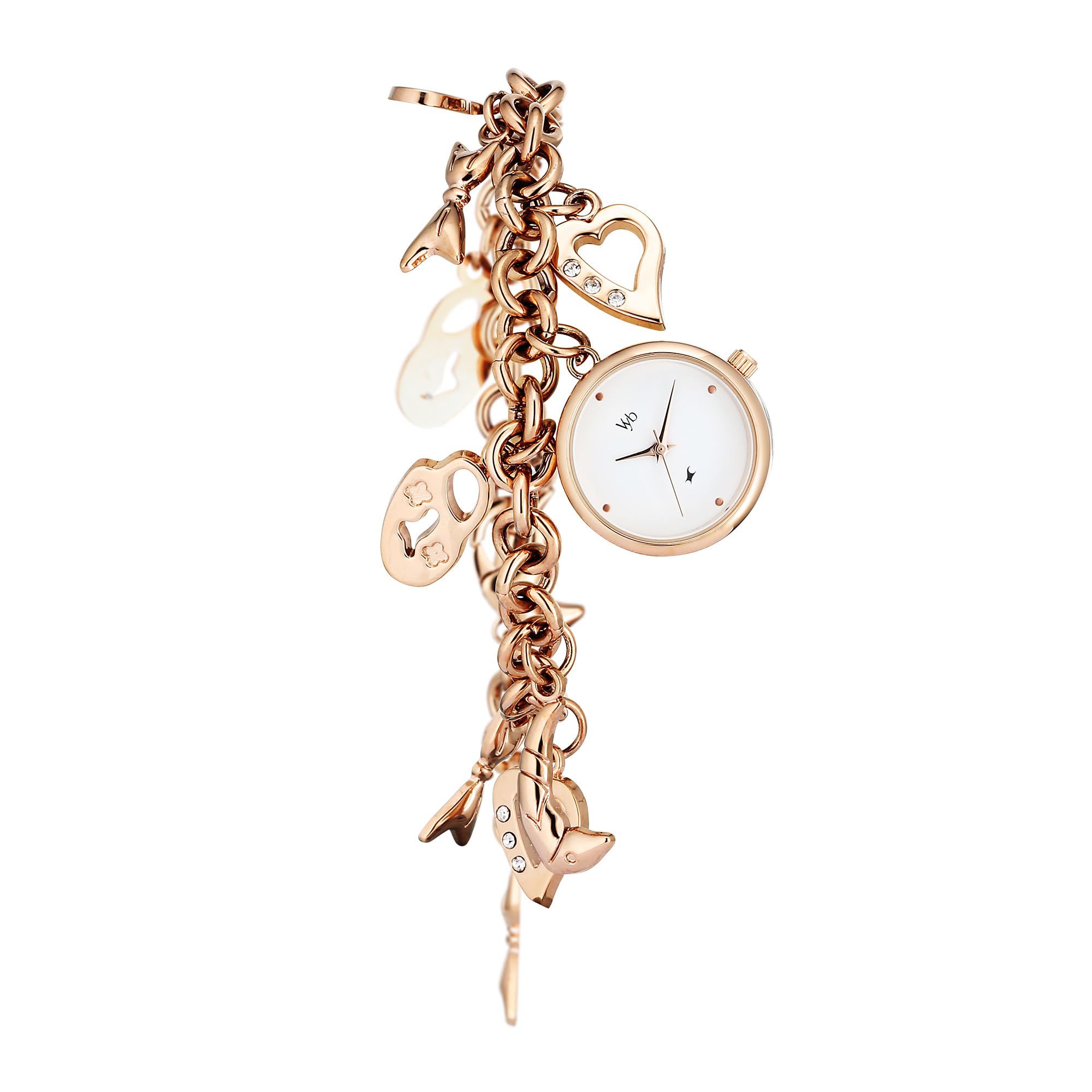 Fastrack Vyb Siren Quartz Analog White Dial Rose Gold Chain Strap Watch for Women-FV60047WM01W (B0DDK9RW1B) Amazon Price History, Amazon Price Tracker