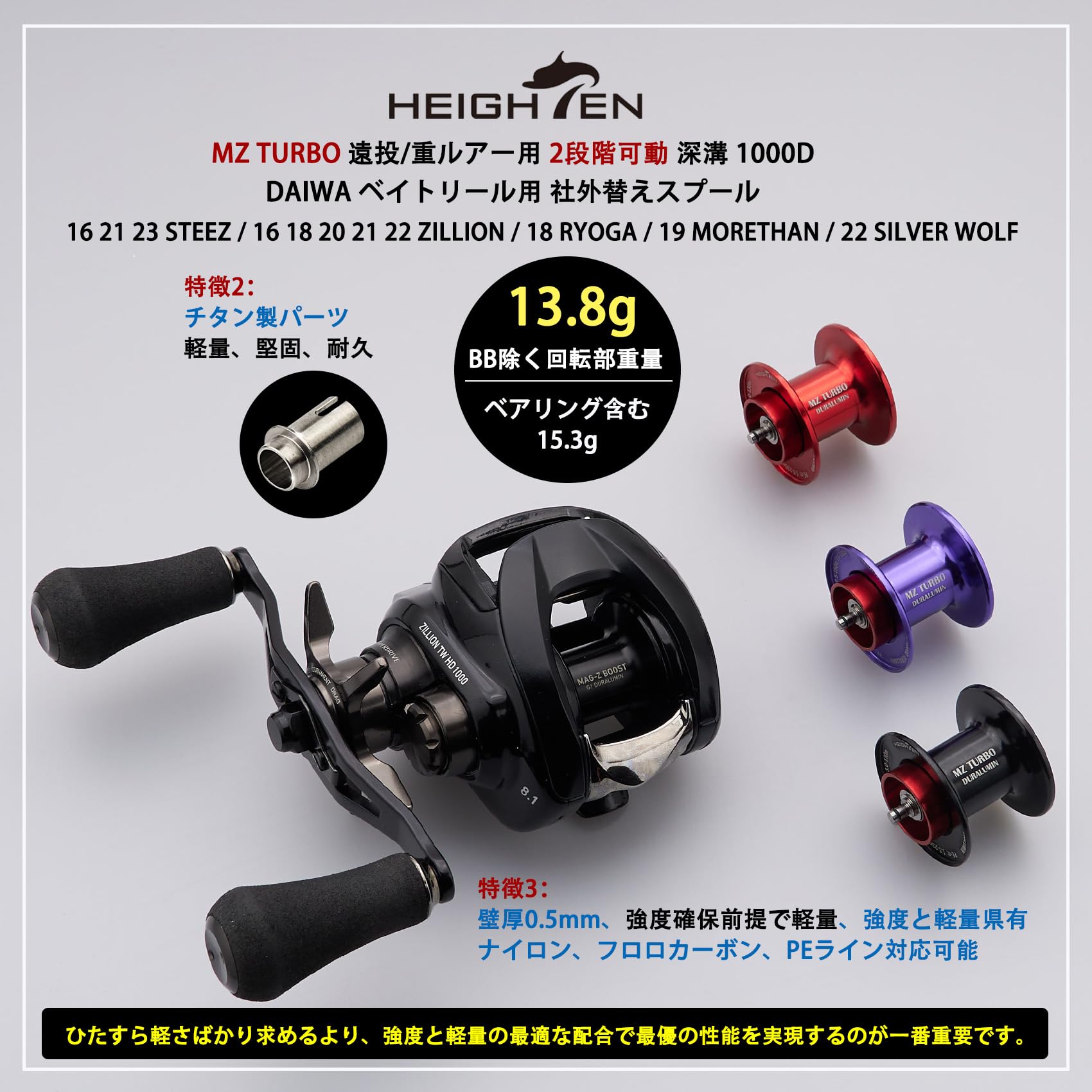 Amazon | HEIGHTEN リール スプール 遠投/重ルアー用 MZ 2段階可動