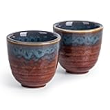 Ceramic Japanese Tea Cups, 5 oz Tea Cup, Asian Teacup, Teacups, Set of 2 (Peacock Tail, 2 pcs)