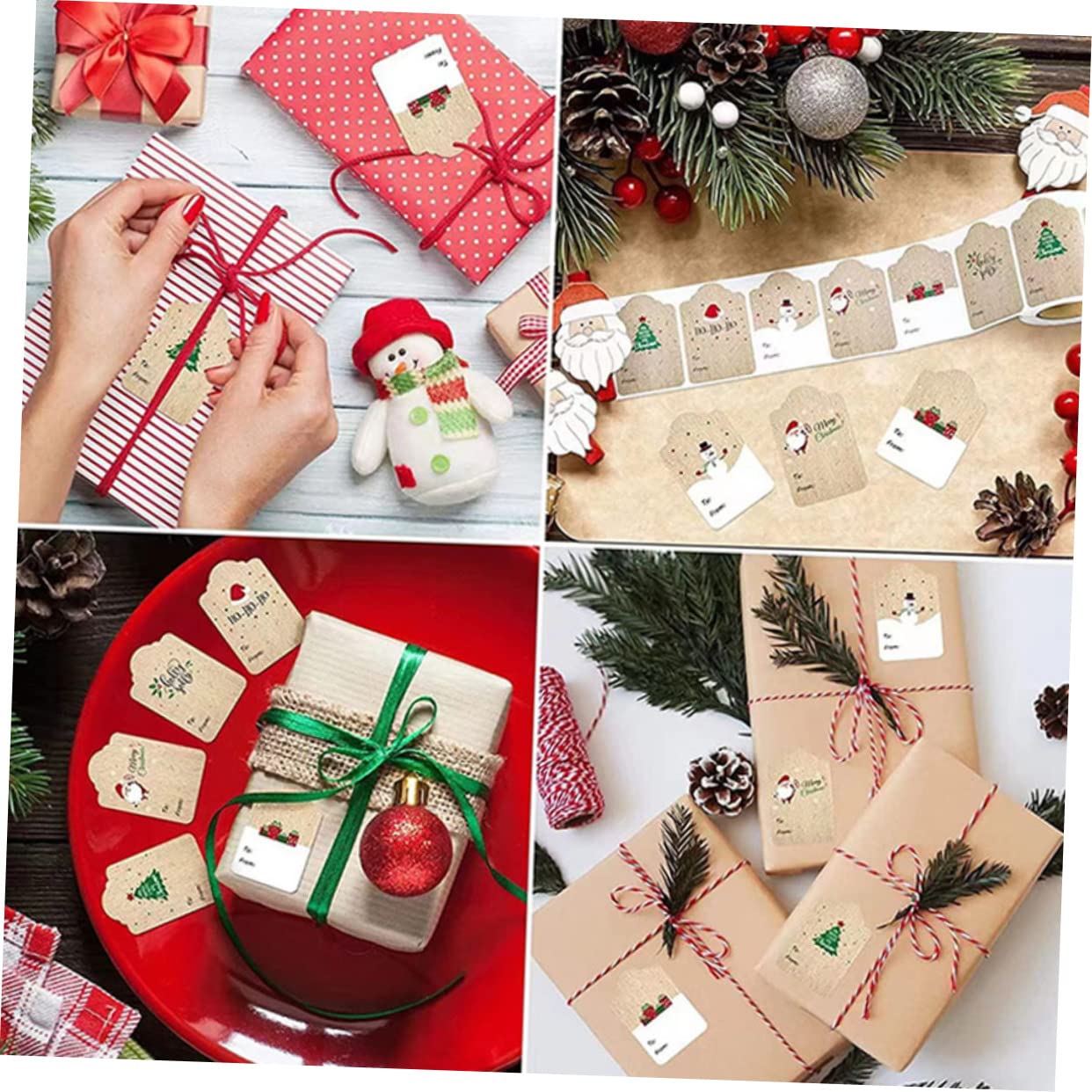NUOBESTY 5 Adesivi Natalizi Adesivi d'oro Etichetta Adesivo Scrapbooking Natalizio Etichette Calendario del Conto alla Rovescia di Natale Personalizzati Regali Carta Kraft