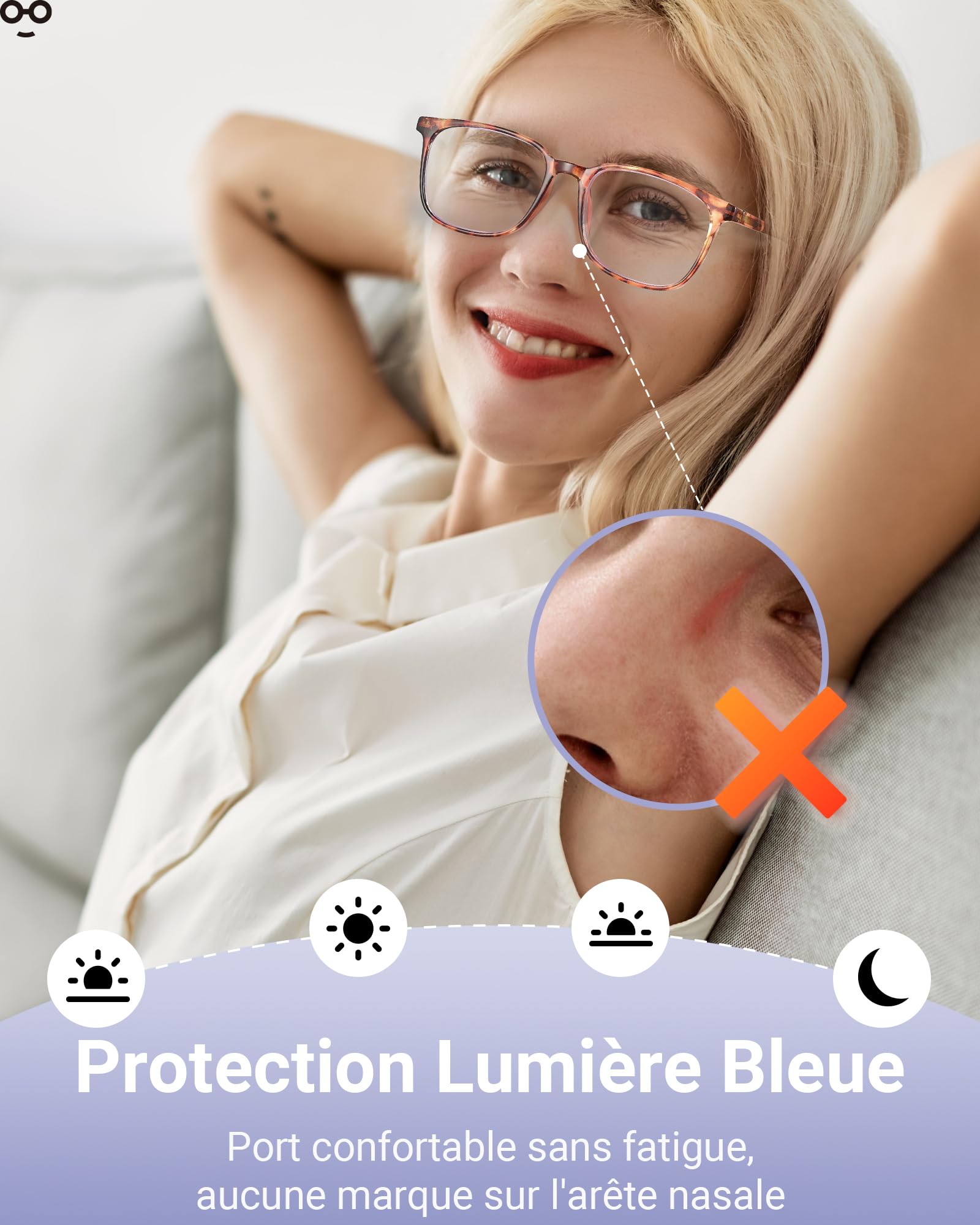 JOLISU Lunettes Anti-Lumière Bleue - Lot de 5, Monture Fine Ultra-Légère, Charnière Ressort