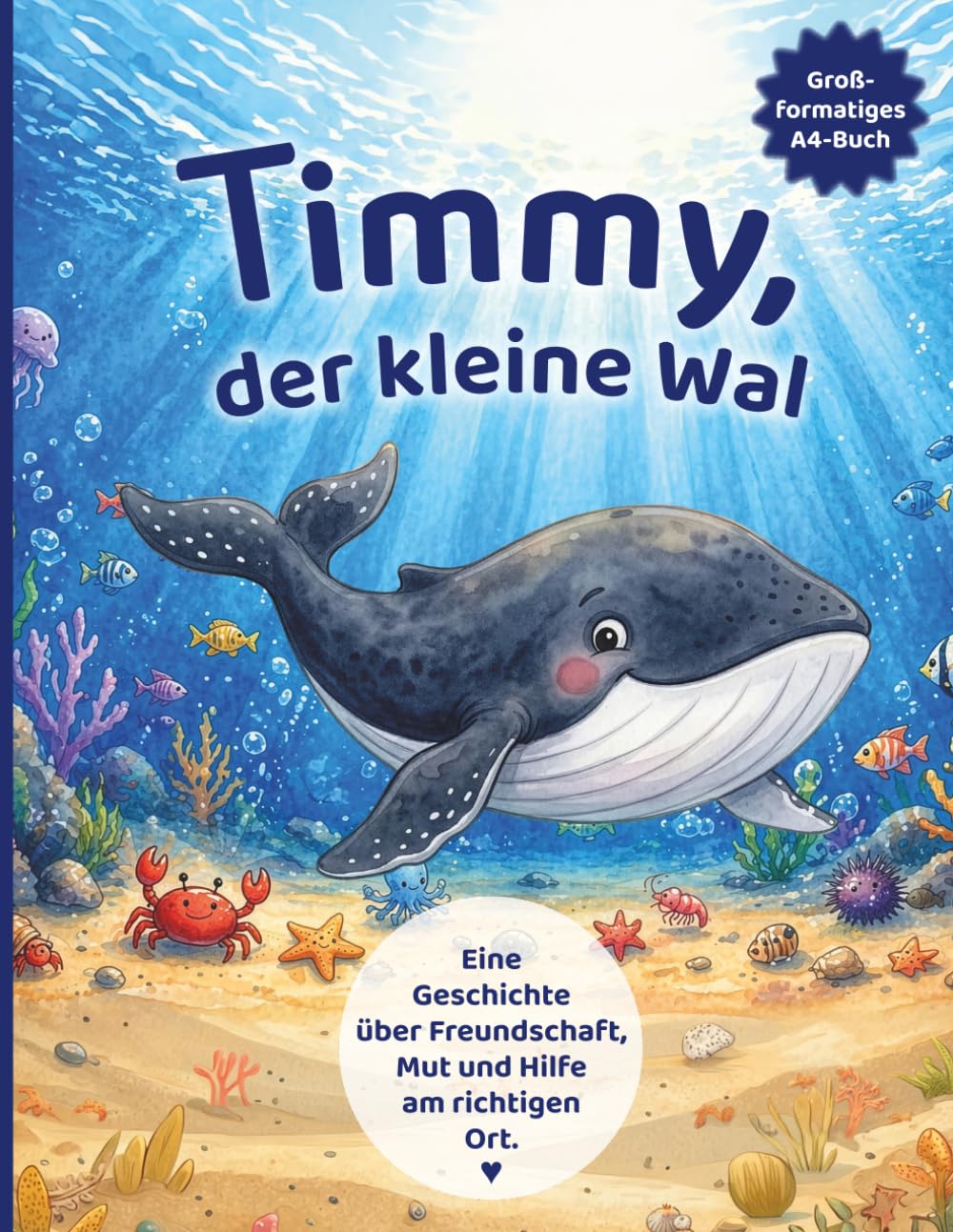 Timmy der kleine Wal: Ein liebevolles Kinderbuch über Freundschaft im Meer – für Kinder ab 3–6 Jahren
