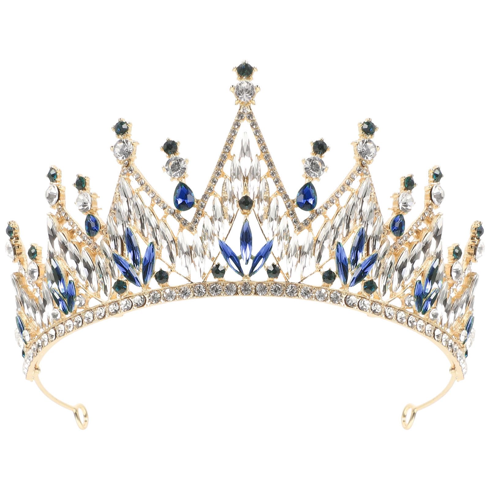 Tiara de Boda Azul Estilo Barroco para Novia Aleación Elegante y Decoración Cabello en Bodas y Fiestas