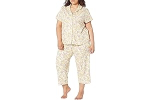 Karen Neuberger Women's Plus Size Pajamas, Cozy Capris & Comfy Tee Pjs Set