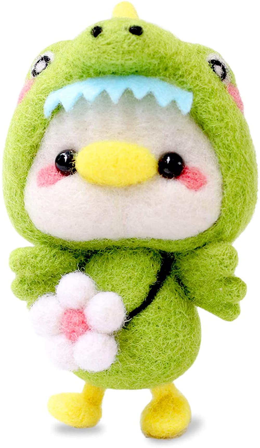 Needle Felting Supplies, Wool Felt Needle Felting Kit Beginner with Tools, Felting Foam Mat, Colorful Wool, Felting Kit for DIY Handcraft Duck with Needle Felting Material (Crocodile Duck)