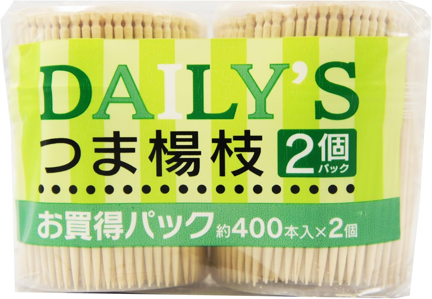 大和物産 爪楊枝 ナチュラル 6.5cm デイリーズ SL-400 400本入 2個セットが157円！