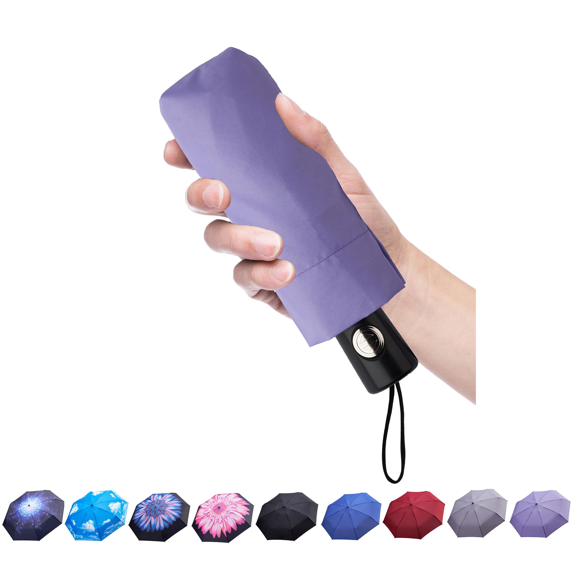 Goothdurs Automatic Mini Travel Windproof Umbrella Compact Auto Open/Close Small Lightweight Folding Rain Umbrellas for Women Men