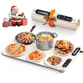 2025 Upgraded Warming Mat for Food, Plateful Food Warming Mat, Electric Warming Tray with 7 Level Temperature, 8 Timer, Portable Food Warmer for Parties, Buffet, Housewarming, Christmas Gifts - Amazon product rated Grade A