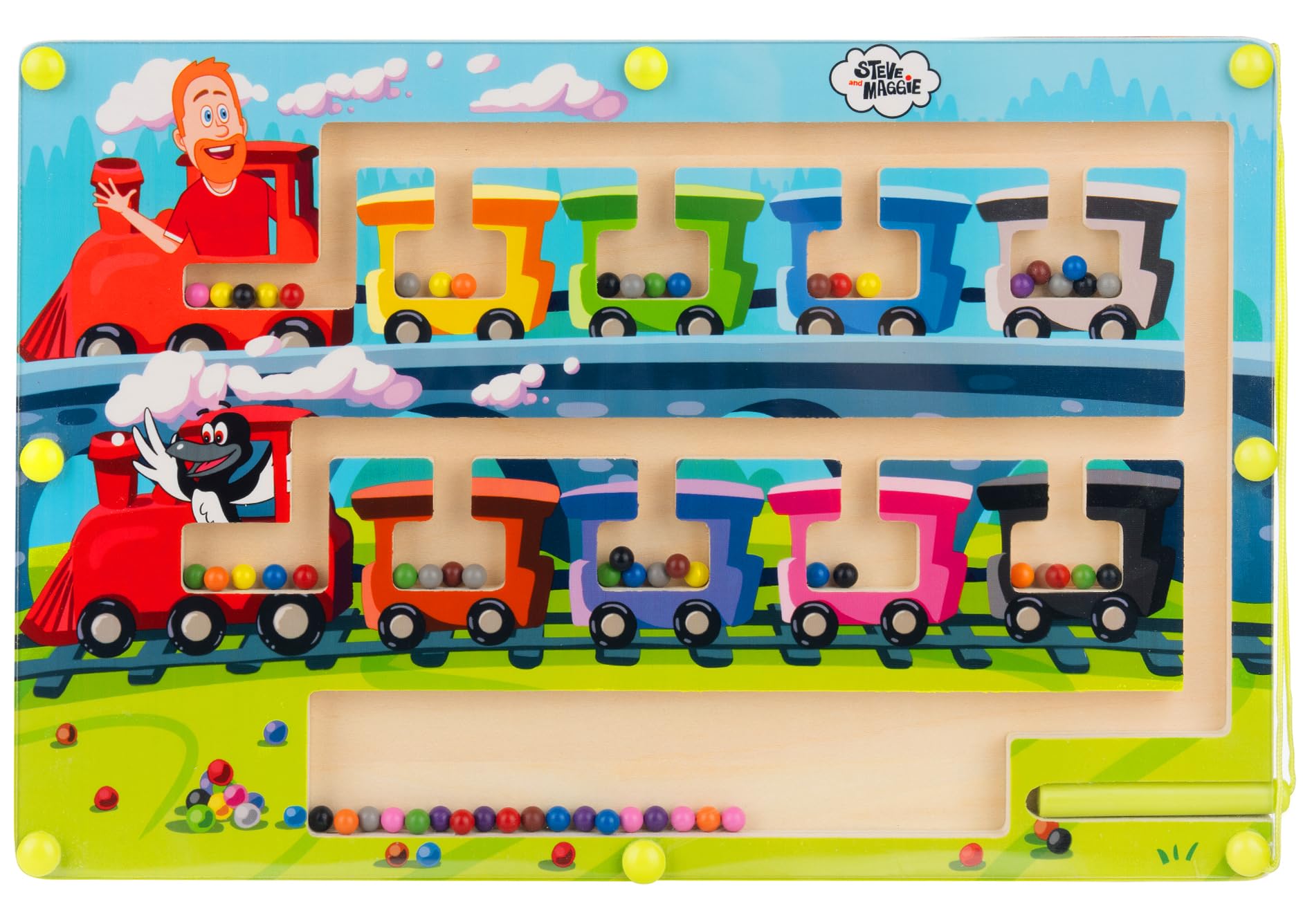 STEVE and MAGGIE MAGNETIC BEADS MAZE- Train