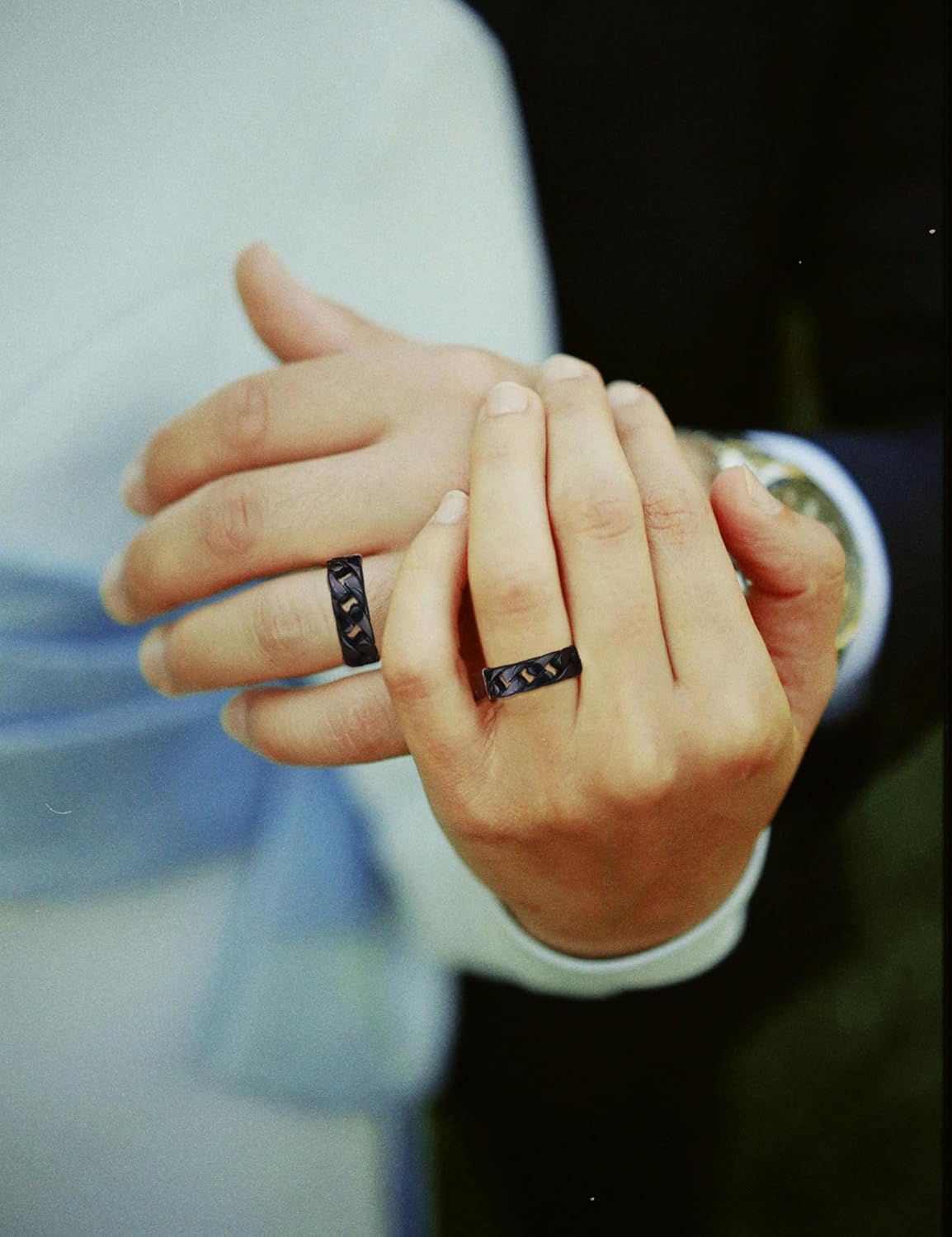 Cuban Link Rings for Men, Stainless Steel 7mm Wide Chain Band Ring Size 7-12 - Image 3