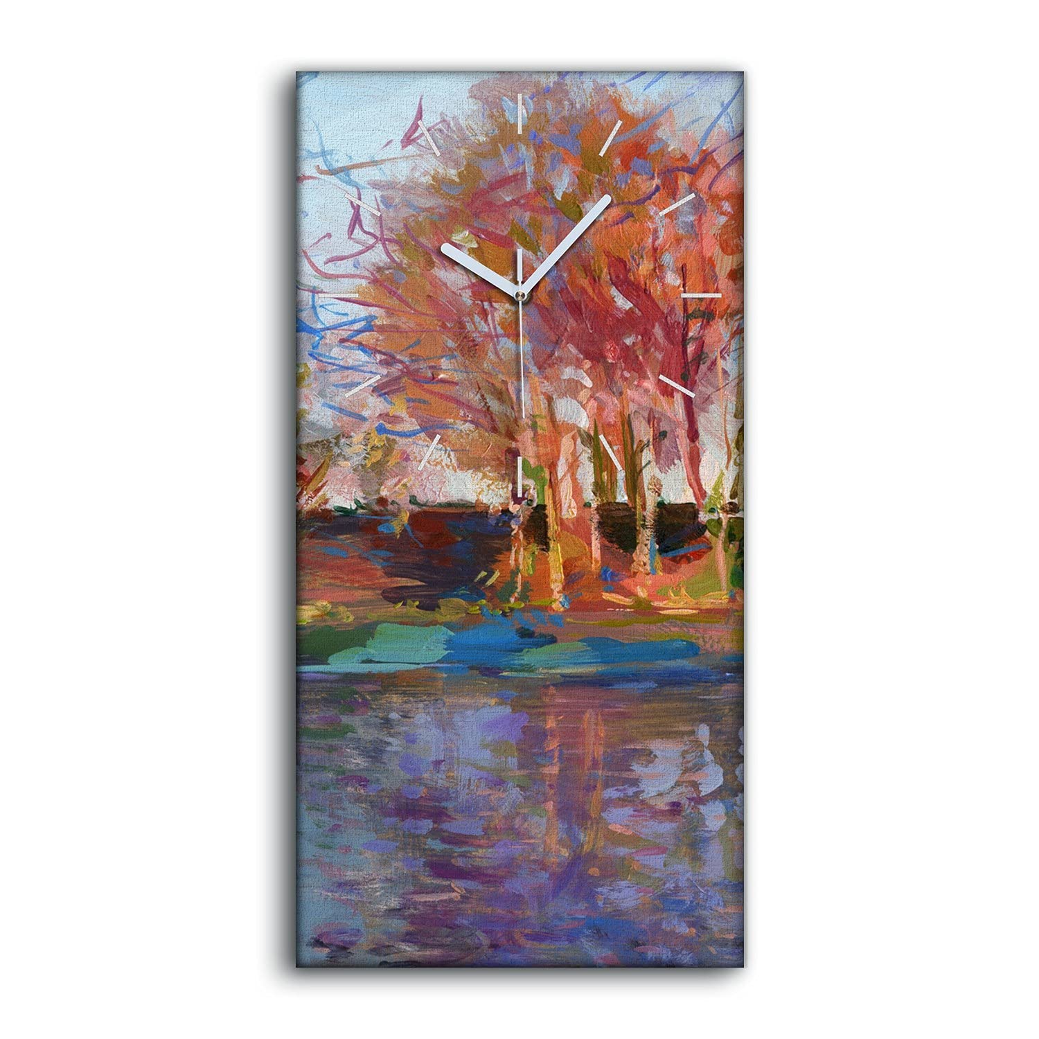 Horloge sur Toile Art Moderne Tableau Mural Silencieux Salon de Standing 30x60