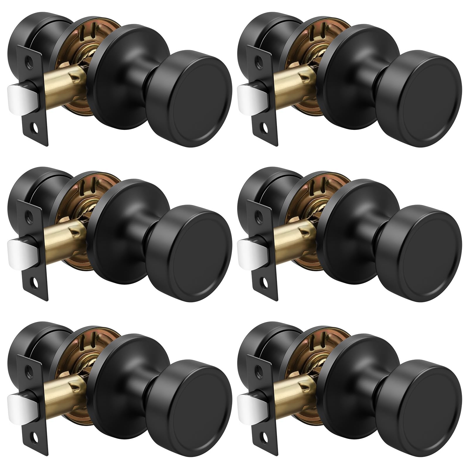 Black Privacy Door Knobs - Emergency Unlock -18