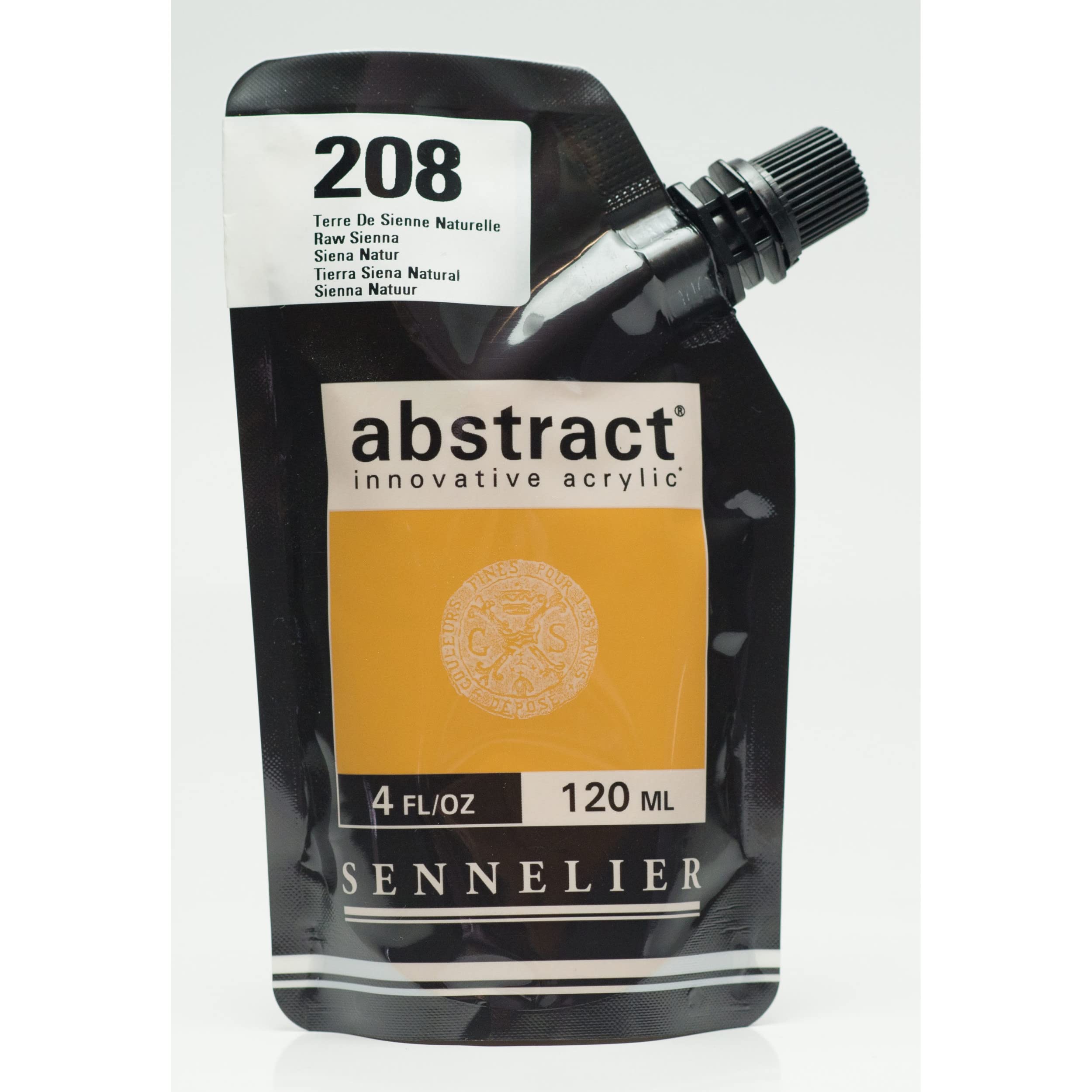 Sennelier Raw Sienna Abstract Acrylic Paint Pouch, 120Ml,