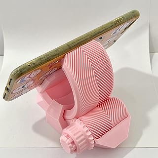 MJLOMJ Soporte para teléfono con diseño de equipo impreso en 3D, compatibilidad universal para teléfonos inteligentes, blanco y rosa (organizador de escritorio compacto de 5.1 x 4.1) (rosa)